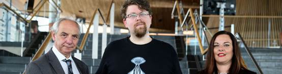 Petition being handed over to Assembly Members at the National Assembly for Wales