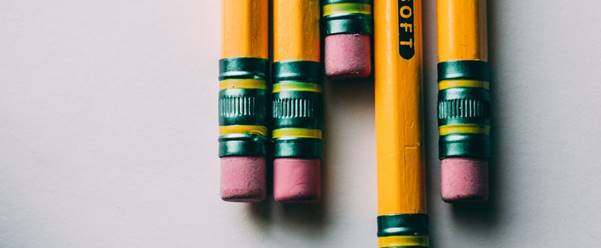 five brown pencils